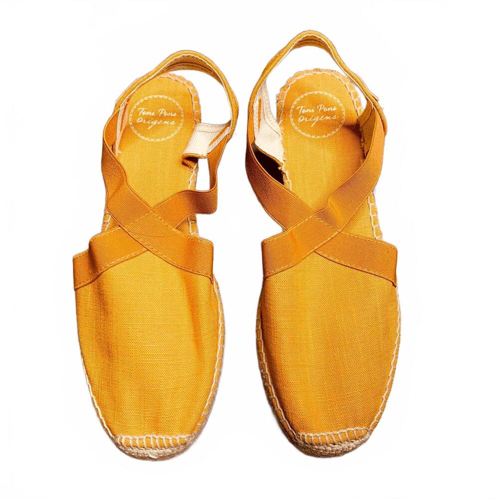 Toni Pons Origens Size 8.5 Women's Espadrilles Sandals in Mustard Yellow (K7)
